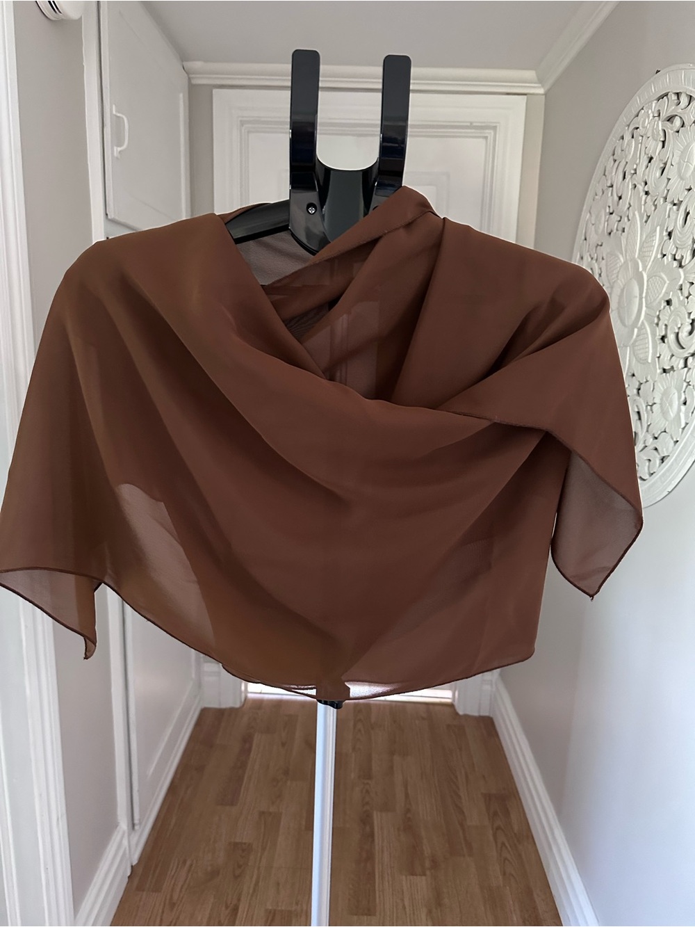 Classic Brown Chiffon Wrap Scarf
